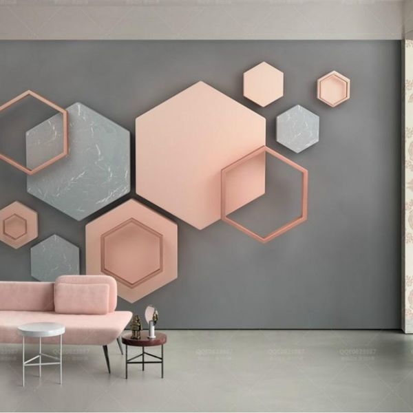 

wallpapers drop custom geometric wallpaper 3d minimalist pattern grey wall mural for living room