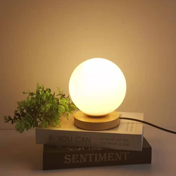 

simple solid wood reading desk light modern glass table lamp living room study bedroom bedside decoration lighting