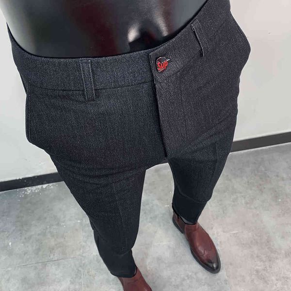 

men's pants casual pants, british tight, classic, formal, office and social, wedding, 2021, Black