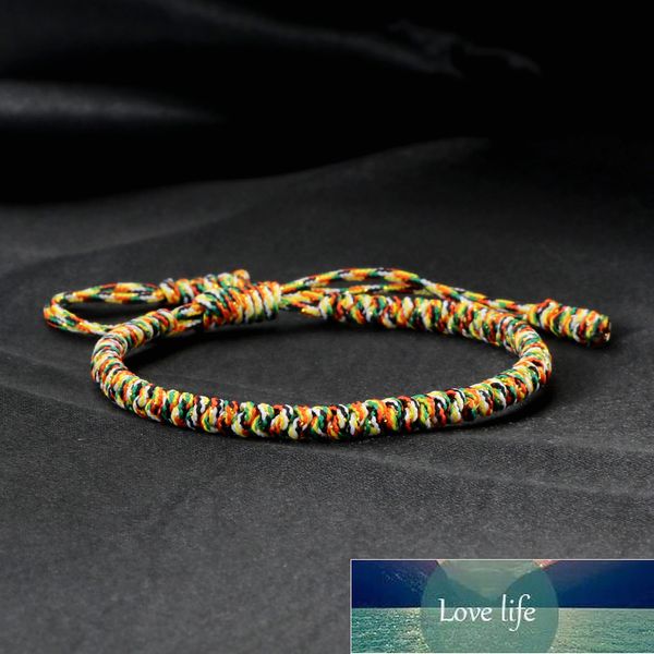 Multicolor buddista tibetano benedetto braccialetti intrecciati fortunati per le donne uomini nodi fatti a mano braccialetti di corda d'epoca gioielli regolabili prezzo di fabbrica design esperto