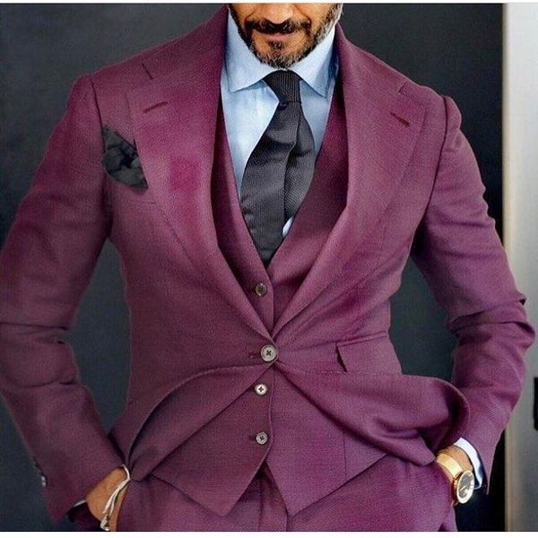 

men's suits & blazers (jacket+pants+vest) italian style slim fit burgundy party dress notch lapel groomsman suit 2 piece man blazer cus, White;black
