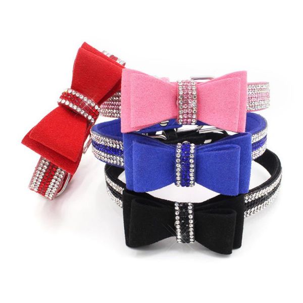 

dog collars & leashes (5 pieces/lot) rhinestone pet 5/7/ 8 rows colorful studded small medium puppy collar
