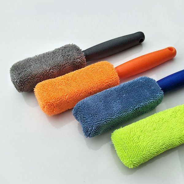 

car sponge 1pc microfiber long handle tire brush cleaner plating wheel hub wash paint care auto cleaning tool clay cloth towel