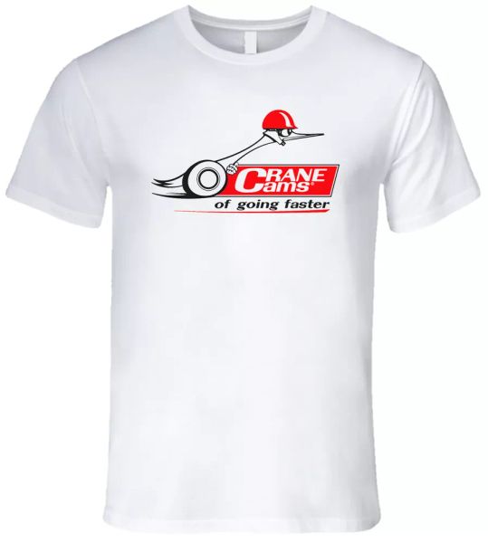 

crane cams rod logo men's white tee t-shirt size s-2xl, White;black