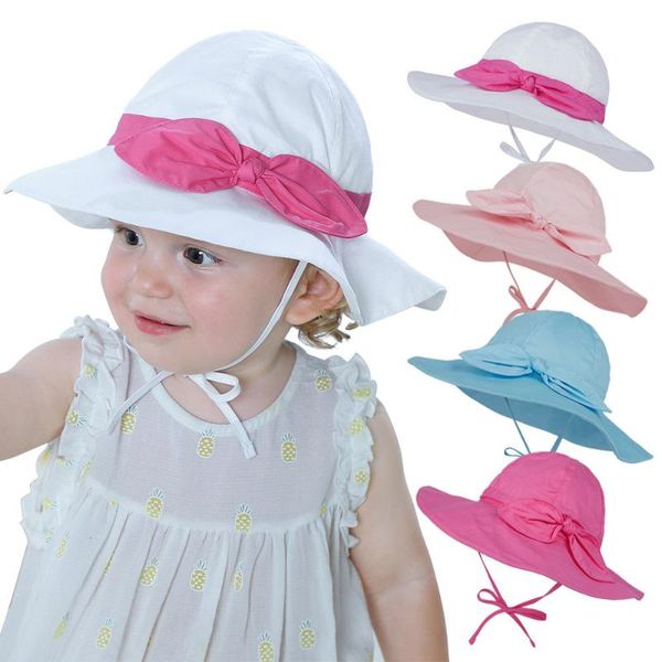 

baby sun hat adjustable bucket beach cap panama toddler outdoor bowknot caps girls floral princess brim boys hats &, Yellow