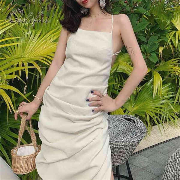 

summer women backless long dress spaghetti strap split maxi tunic beach 210513, Black;gray