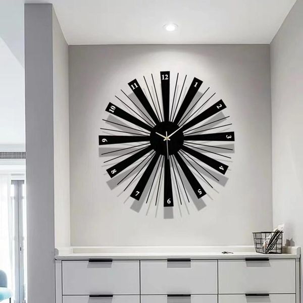 

wall clocks nordic living room clock personality creative fashion modern minimalist black abstract silent quartz home decoration