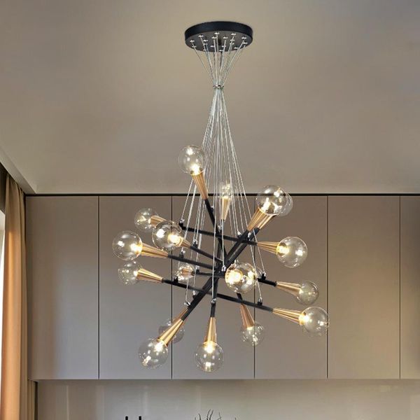 

pendant lamps 54w nordic led lights ac90v - 260v clear glass fixtures for indoor dining living room home decoration hanging lamp g4