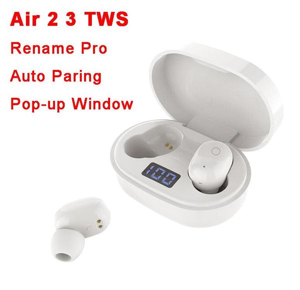 

air gen 2/3 tws earphones rename pro pop up window bluetooth headphone auto paring wireless charging case earbuds