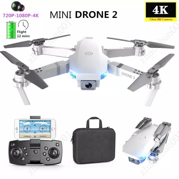 Super E59 RC LED Mini Controlled con AccessOires Drone 4K HD Videocamera Videocamera Aerial Photography Aircraft Aircraft 360 gradi Flip WiFi Lunga durata della batteria