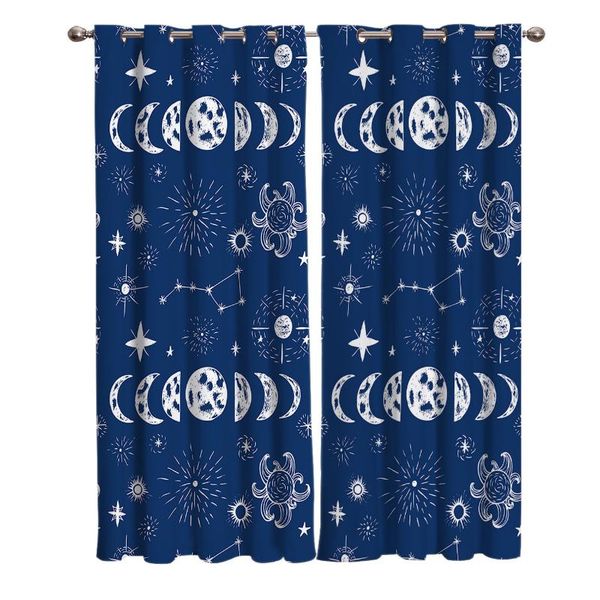 

hand drawn universe and moon window curtain living room decorative panel blackout curtains for the bedroom & drapes