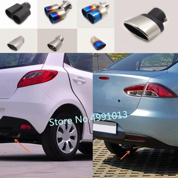

manifold & parts car protect rear cover muffler pipe outlet dedicate exhaust tip tail 1pcs for 2 demio 2007 2008 2009 2010 2011 2012