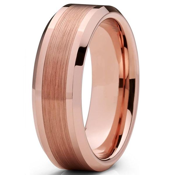 

wedding rings 8mm2 stainless steel jewelry surface groove drawing process men's ring fashion creative accessories, Slivery;golden