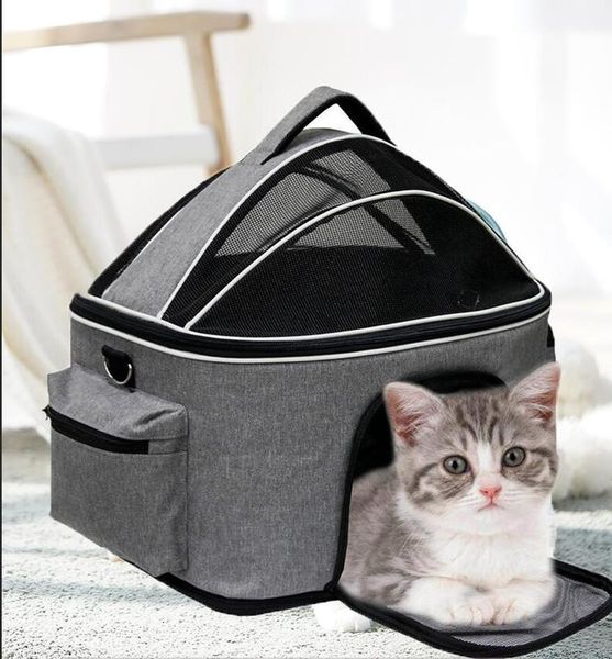 

cat straight hair foldable breathable crossbody portable pet bag