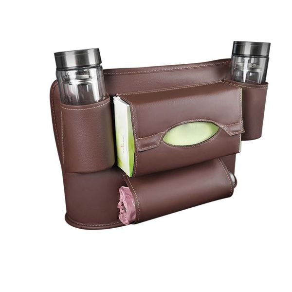 

car organizer pu leather storage bag easy sorting of items waterproof multi-pockets hanging accessories clean