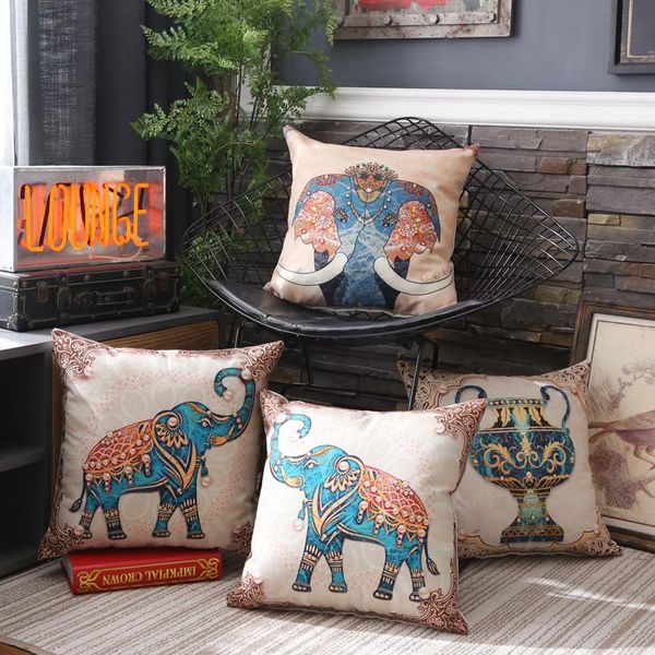 

bohemian elephant cushion cover 45x45cm style luxury animal printed pillows home decorative pillow for sofa chair cushion/decorative