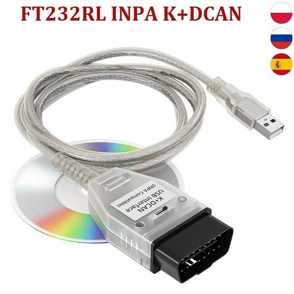 

diagnostic tools 10pcs/lot inpa k+can cable interface for k dcan support line with switch ftdi ft232rl