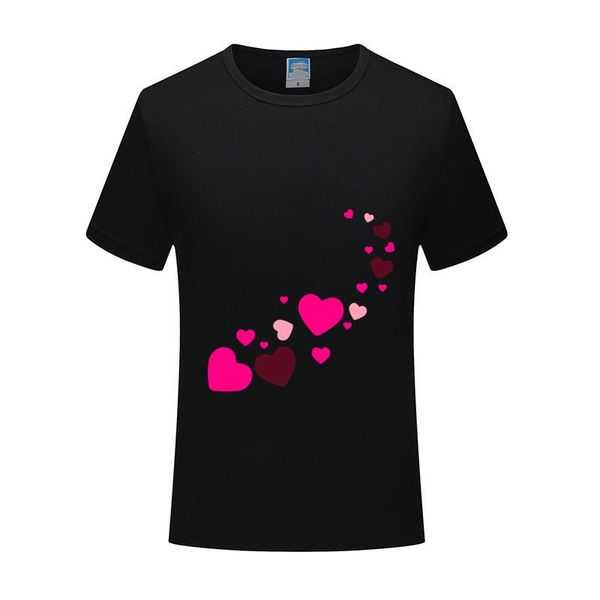 

men's t-shirts 2021 brand men women custom t-shirt fashion pure short sleeve summer magic hearts, White;black