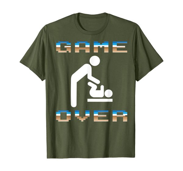 

game over | father's day first time daddies gag gift t-shirt, White;black