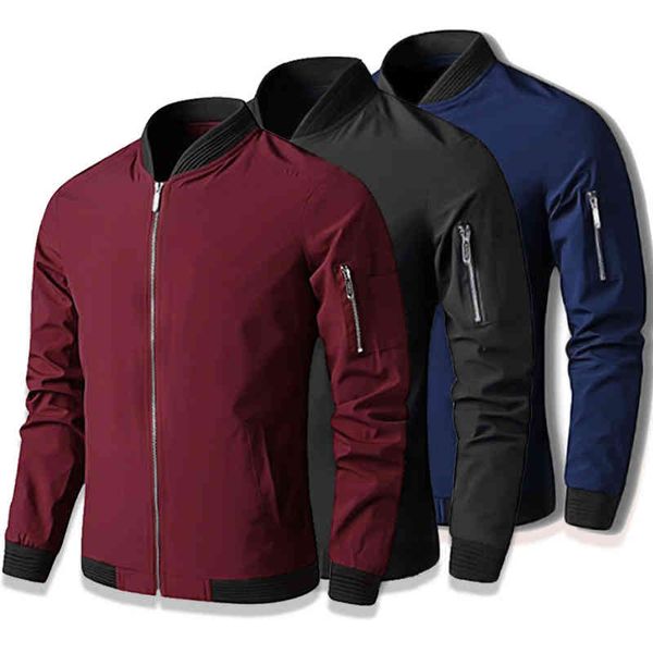 

new 2021 men fashion casual slim sportswear bomber mens ets men and coats plus size s- 6xl 9900, Black