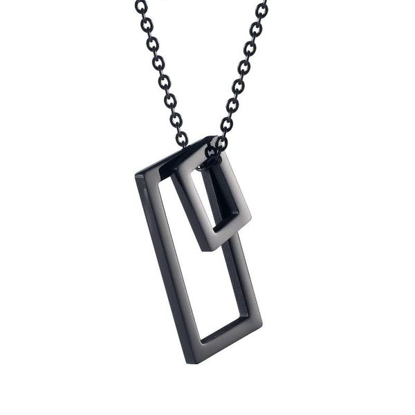 

pendant necklaces stainless steel necklace interest design simple personality all match black color set party jewelry 2021 fashion, Silver