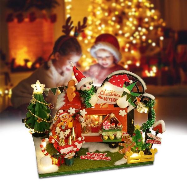 

decorative objects & figurines wooden diy dollhouse 3d assembled gifts shop art toys christmas gift