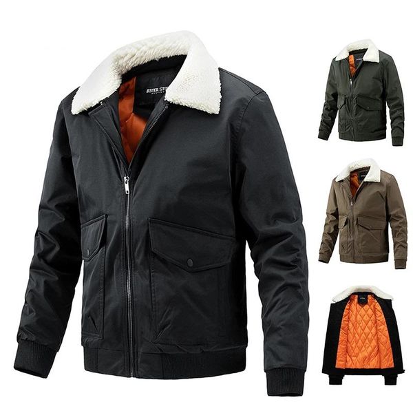 

men's jackets brand fashion fur collar winter warm windbreaker jacket coat military parkas men autumn outwear slim windproof thick 5xl, Black;brown