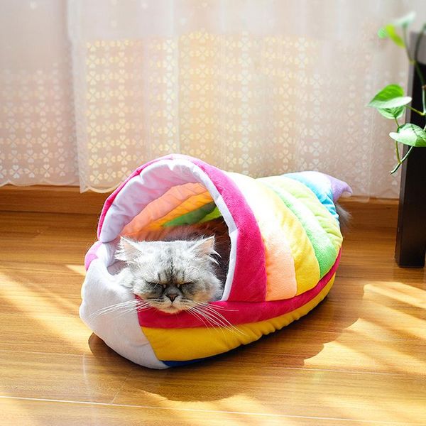 

cat beds & furniture rainbow bed nest little cat's house for accessories pet dog supplies dogs