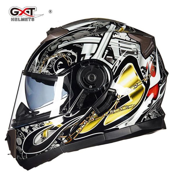 

motorcycle helmets gxt flip up helmet motorbike modular dual lens motocross moto crash full face casco casque