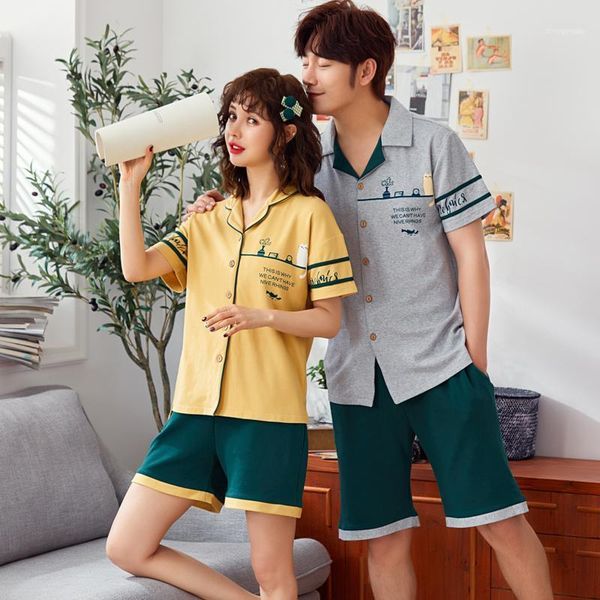 

men's sleepwear pajamas set turn down collar homesuit homeclothes fashion style casual men and women couple printing pajamas1, Black;brown
