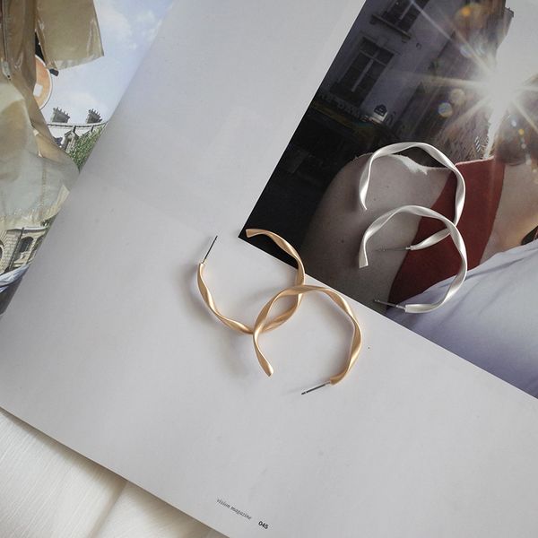 

925 silver needle fashion ins cool wind geometric ring earrings simple personality versatile exaggerated circle earrings female
