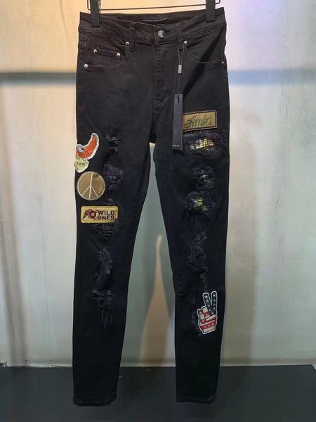 

2021 mens designer jeans distressed ripped biker slim fit motorcycle denim for men s fashion jean mans pants pour hommes real jeans#687, Blue