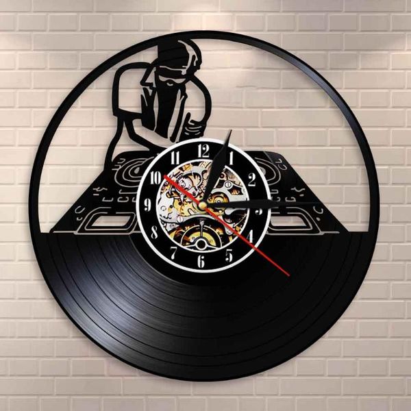 

wall clocks music studio art vintage record clock dj turntables hip hop night club lover boyfriend gifts