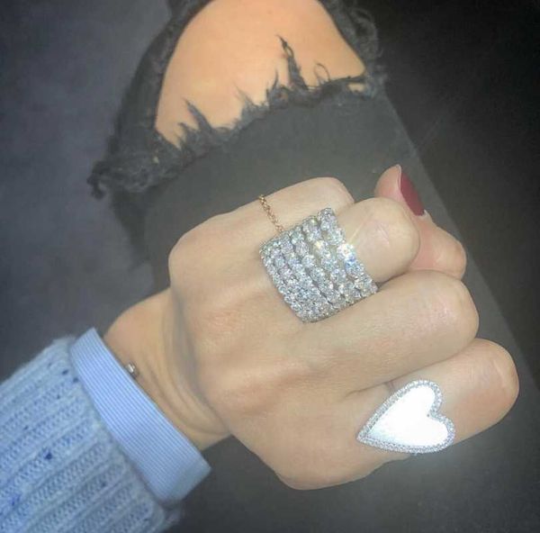 

cluster rings original multi-ring set combination 925 sterling silver diamond wedding natural white sapphire band for women jewelry gift, Golden;silver