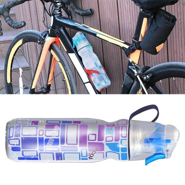 

590ml bike ldpe double layer cold spray water bottle anti-fall bicycle flask sports outdoor running cycling kettle