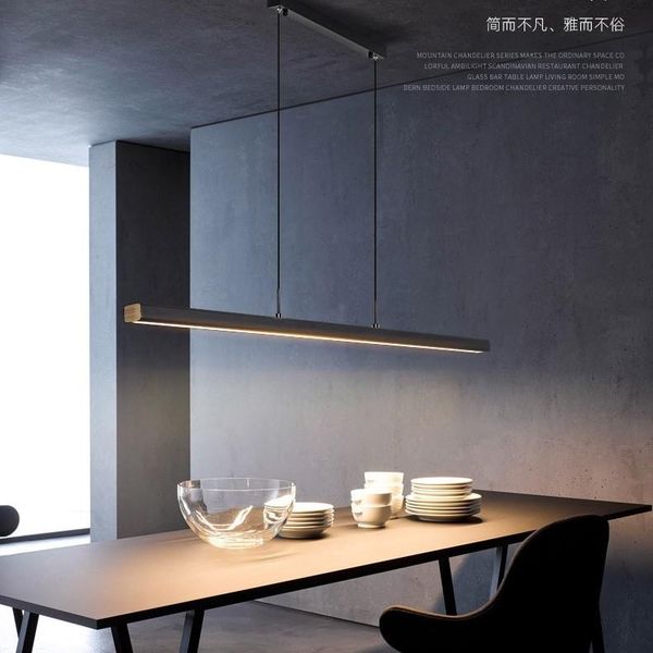 

pendant lamps nordic dining room lights long strip restaurant living led light modern minimalist office chandelier