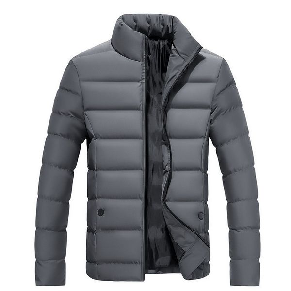 

2021 spring autumn and winter men's down jacket stand-up collar thick warm cotton casual jackets trendy fashion, Black