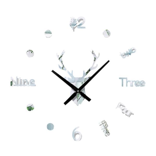 

mirror wall clock large size frameless mute for home decor clocks