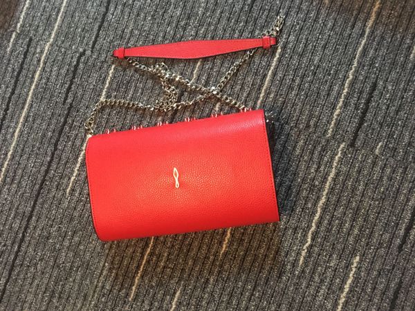 

women rivet bag personalityhead embossed holding envelope shoulder red color side street trend head genuine leather purse fashion evening ba