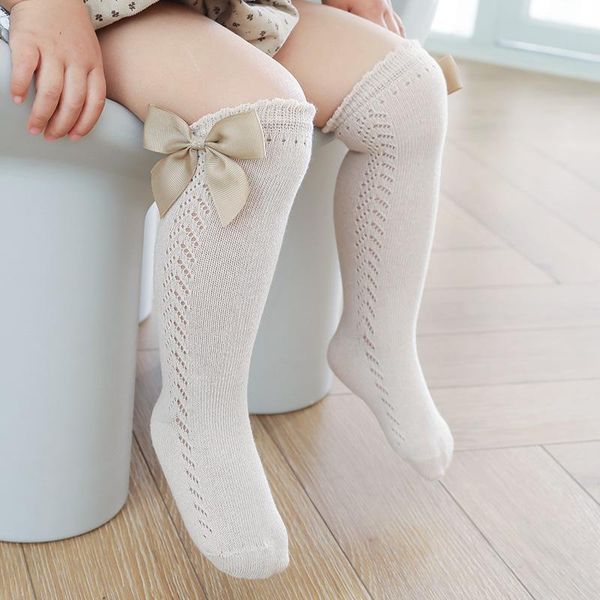 

spring summer girls socks 0-6y children's mesh stockings princess toddler baby spanish style big bows sock solid color, Pink;yellow