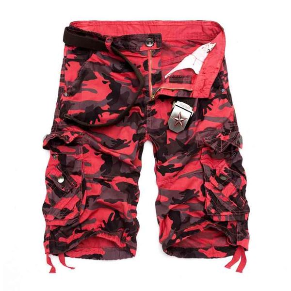 

camouflage loose cargo shorts men cool summer military camo short pants homme tactical cargo shorts drop 210720, White;black