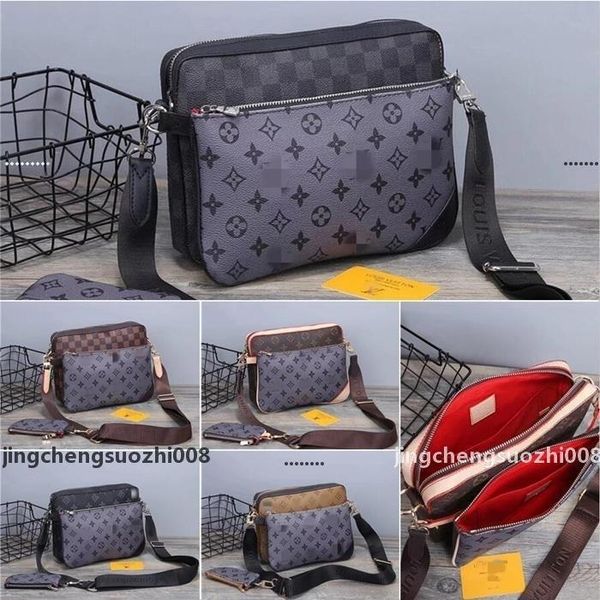 

gglvlouisvuttonyslvitton designers mens crossbody bags luxury men briefcases brand leather messeng b#168, Red;black