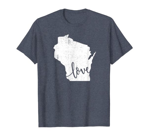 

Wisconsin Home Love Vintage state map outline shirt, Mainly pictures