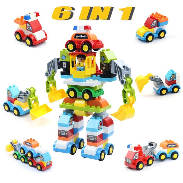 

Robot Big Size Diy Building Blocks Bricks 6 IN 1 Educational Block Toy Compatible Big Size Toys For Children Kids Gifts