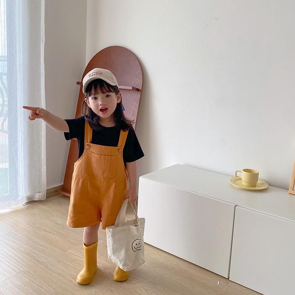 

girls' summer boys' baby strap shorts jumpsuits, Blue