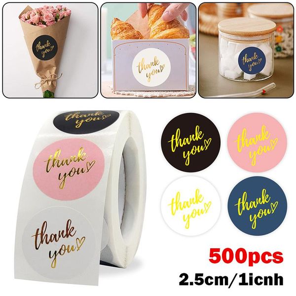 

gift wrap 500pcs thank you stickers seal labels 1inch gold foil paper decoration sticker for handmade wedding stationery