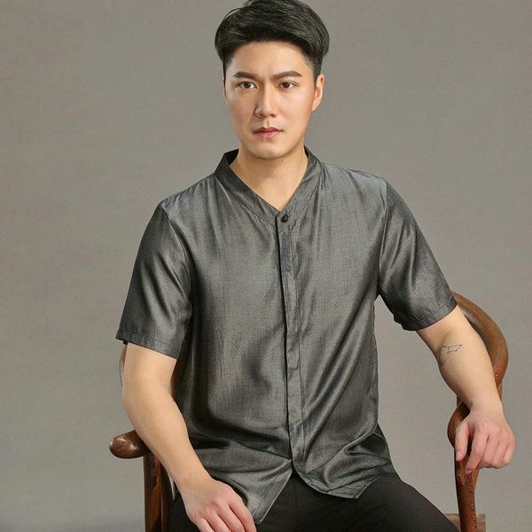

ethnic clothing summer tang suit costumes for men short sleeve chinese traditional wear loose hanfu asia, Red