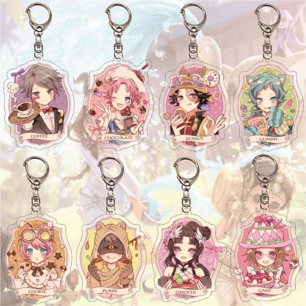 

keychains anime identity v key chain naib subedar tracy reznik keychain two sided acrylic figures pendant alloy keyring kids gift llaveros, Silver