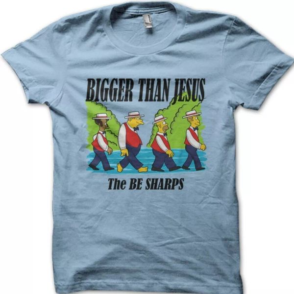 

bigger than jesus the be sharps funny printed cotton t-shirt 8985, White;black