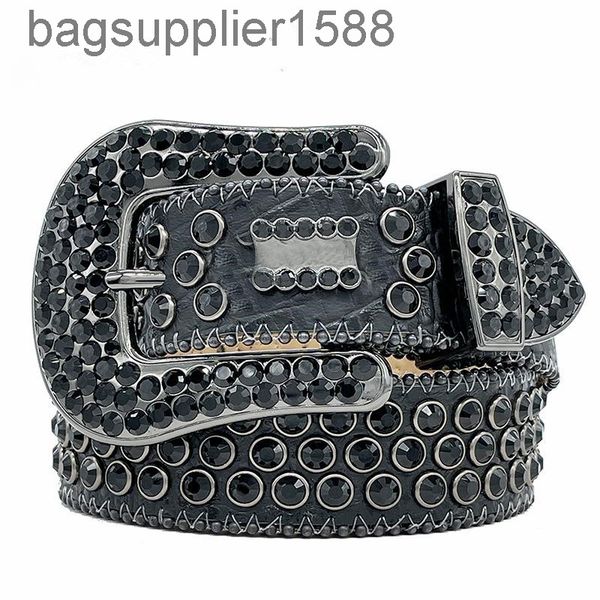 

2022 designer belt bb simon belts for men women shiny diamond belt black on black blue white multicolour, Black;brown